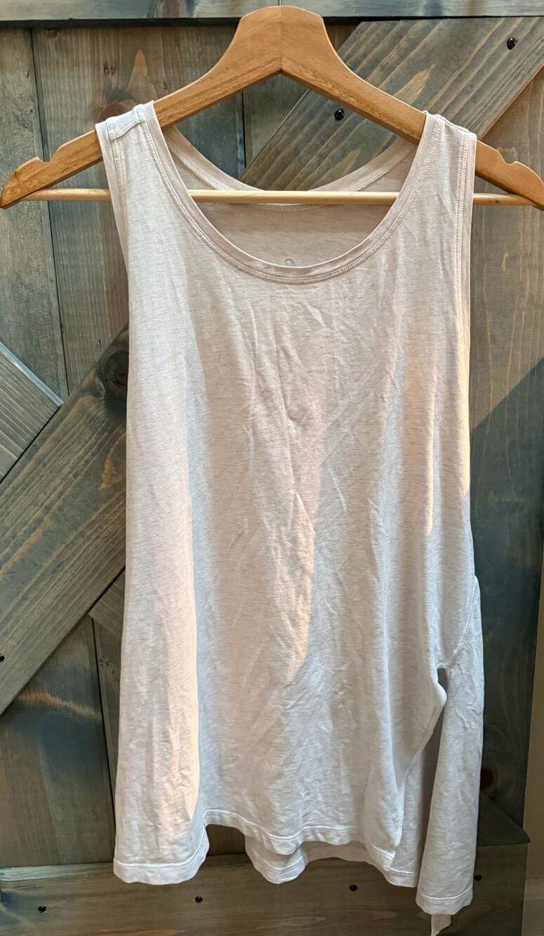 Lululemon Athletica Tank Top Pink Heathered Low Cut Side Slit
